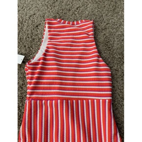 Splendid Womens Striped Zip Front One Piece Colorful Swimsuit Size Small/Medium - Picture 13 of 15